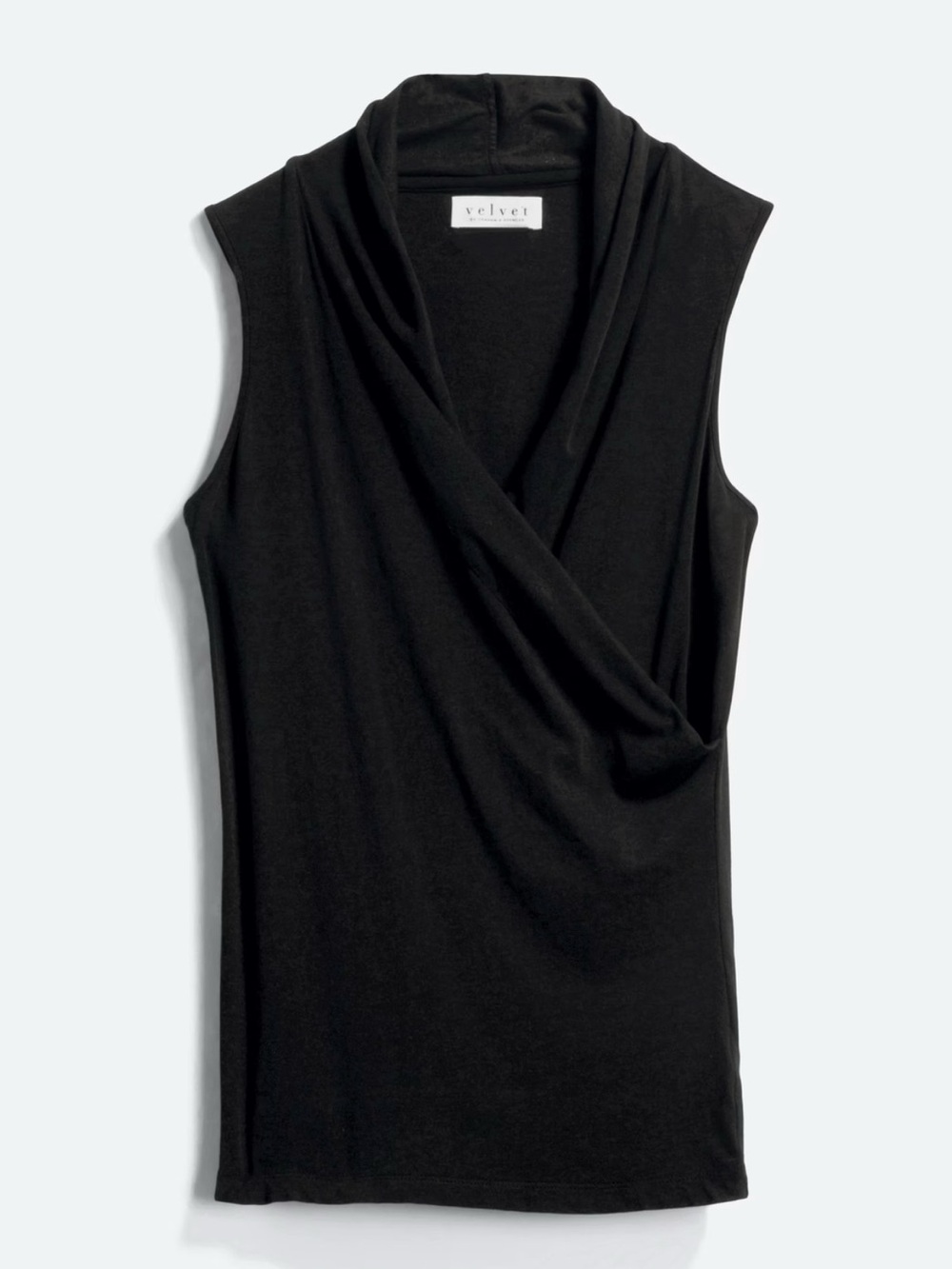 Velvet by Graham & Spencer Adelise Draped Surplice Sleeveless Draped Top